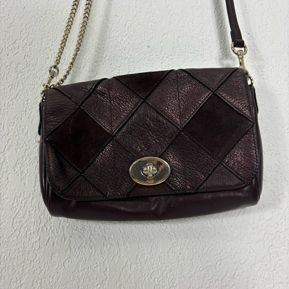 Coach Red/Maroon Patchwork Mini Ruby Leather Cros… - image 4